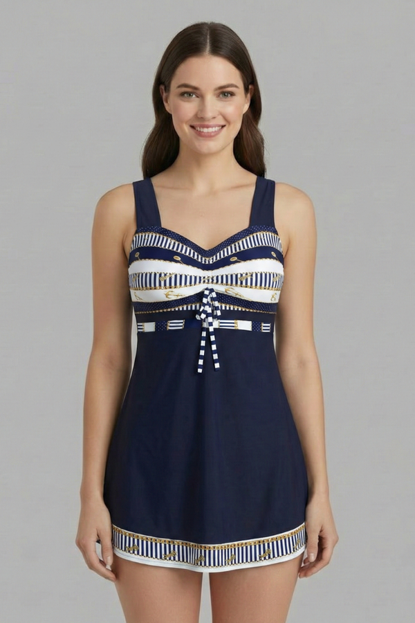 Damen Tankini-Set mit Trägeroberteil und Shorts im Musterdesign-Women Swimwear-Alpenkind