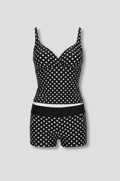 Damen Tankini Set mit Wickeloberteil und Shorts-Women Swimwear-Alpenkind