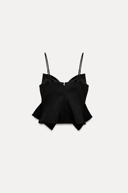 Damen-Top mit Schleifendetail und Glitzer-Struktur-Tops for women-Alpenkind