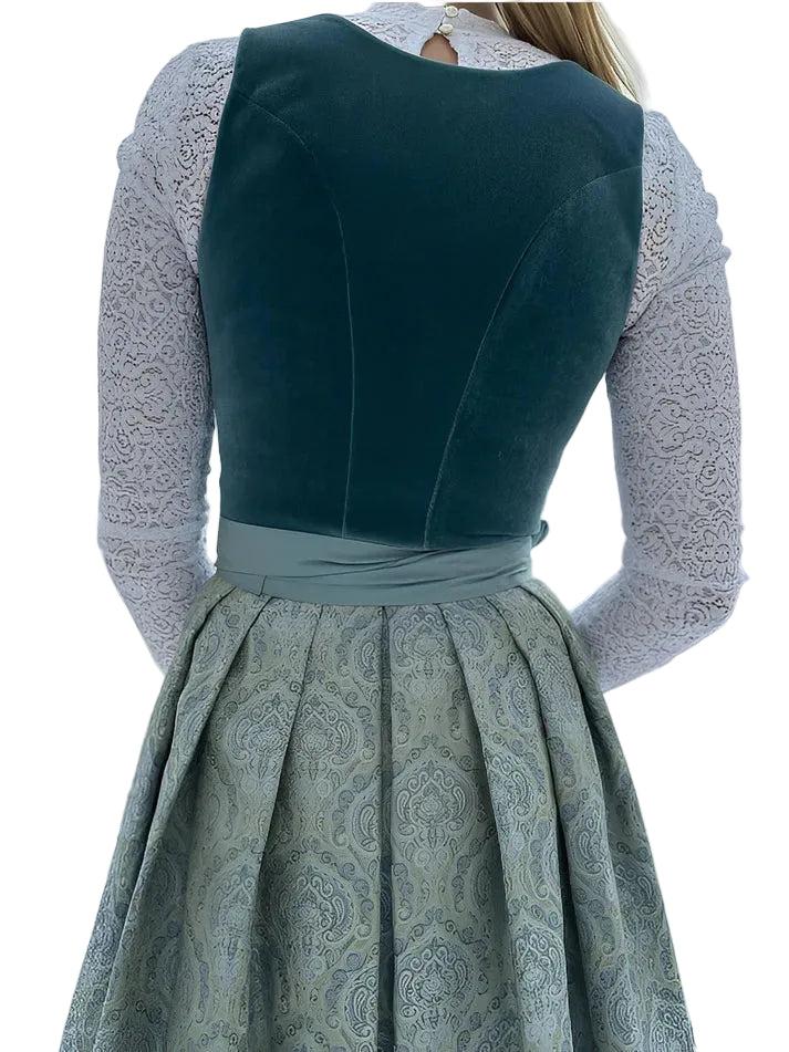 Damen Traditionelles Midi Dirndl mit Schürze-Dirndl for Women-Alpenkind