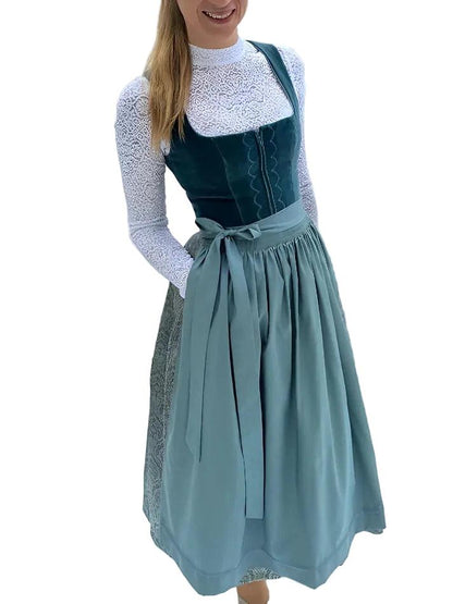 Damen Traditionelles Midi Dirndl mit Schürze-Dirndl for Women-Alpenkind