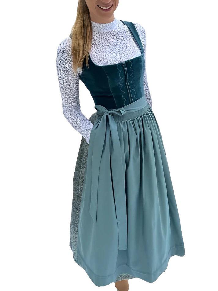 Damen Traditionelles Midi Dirndl mit Schürze-Women Dress-Alpenkind
