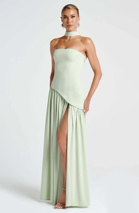 Damen Trägerloses Asymmetrisches Maxikleid-Maxi Dress-Alpenkind