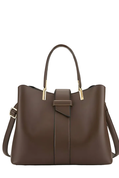 Damen Tragetasche mit strukturierter Form, Doppelgriffen, Mittelriemen und abnehmbarem Schulterriemen