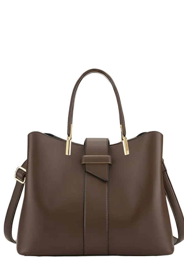 Damen Tragetasche mit strukturierter Form, Doppelgriffen, Mittelriemen und abnehmbarem Schulterriemen