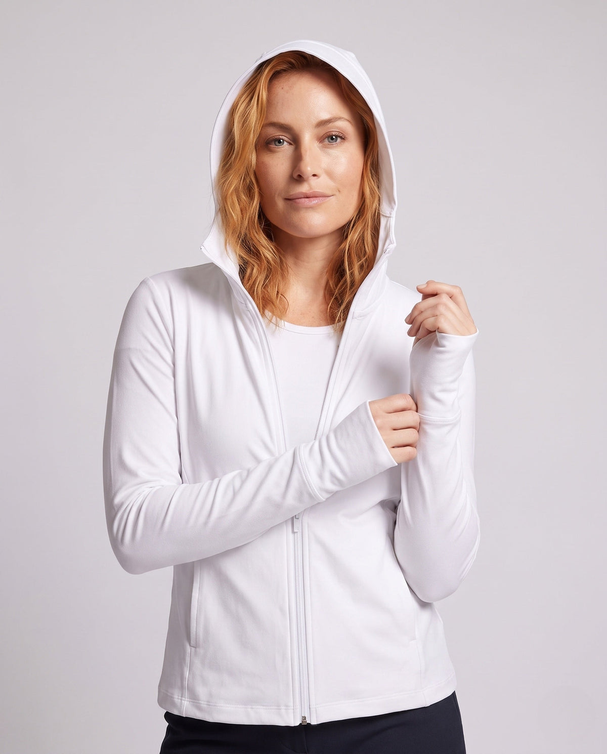 Damen-Trainingsjacke mit Kapuze und Reißverschluss-Jacket for women-Alpenkind