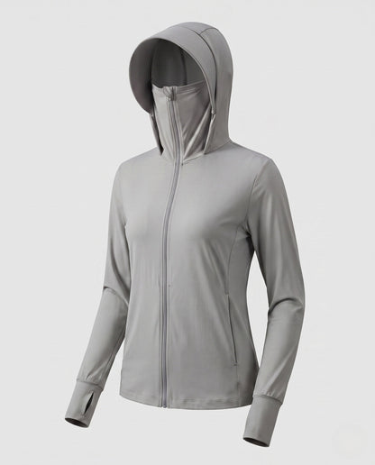 Damen-Trainingsjacke mit Kapuze und Reißverschluss-Jacket for women-Alpenkind