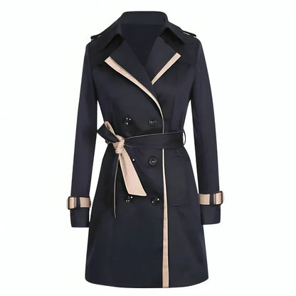 Damen Trenchcoat mit doppelter Knopfreihe und Gürtel-Women Coats-Alpenkind