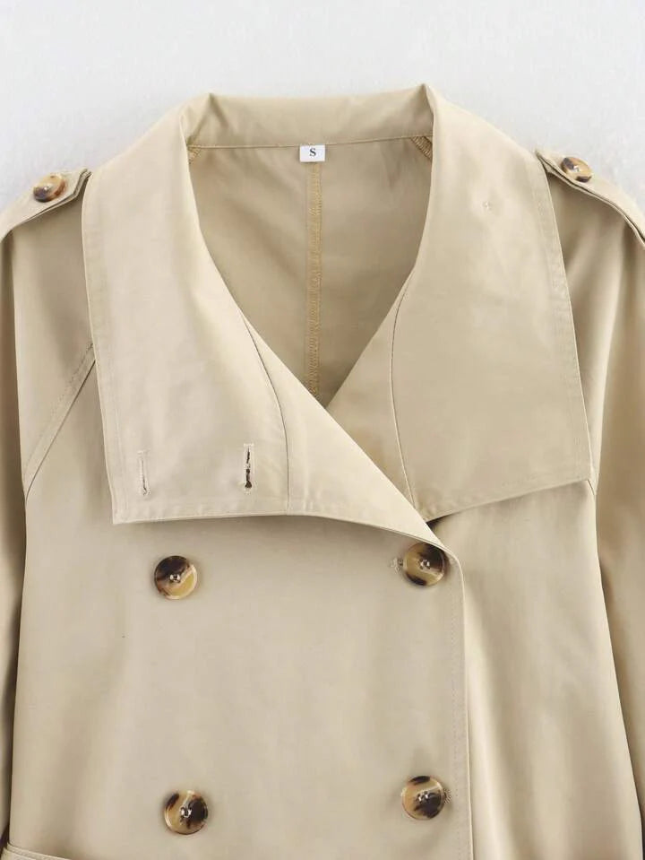 Damen Trenchcoat mit Gürtel und Knöpfen-Jacket for women-Alpenkind