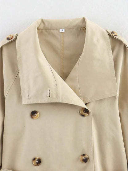 Damen Trenchcoat mit Gürtel und Knöpfen-Jacket for women-Alpenkind