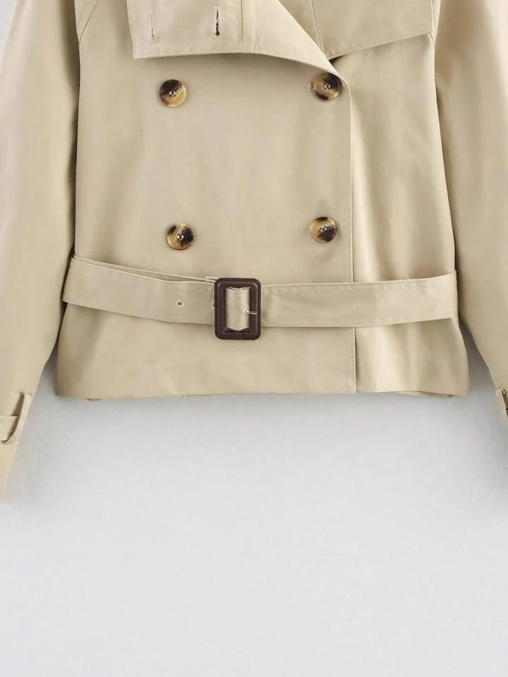 Damen Trenchcoat mit Gürtel und Knöpfen-Jacket for women-Alpenkind