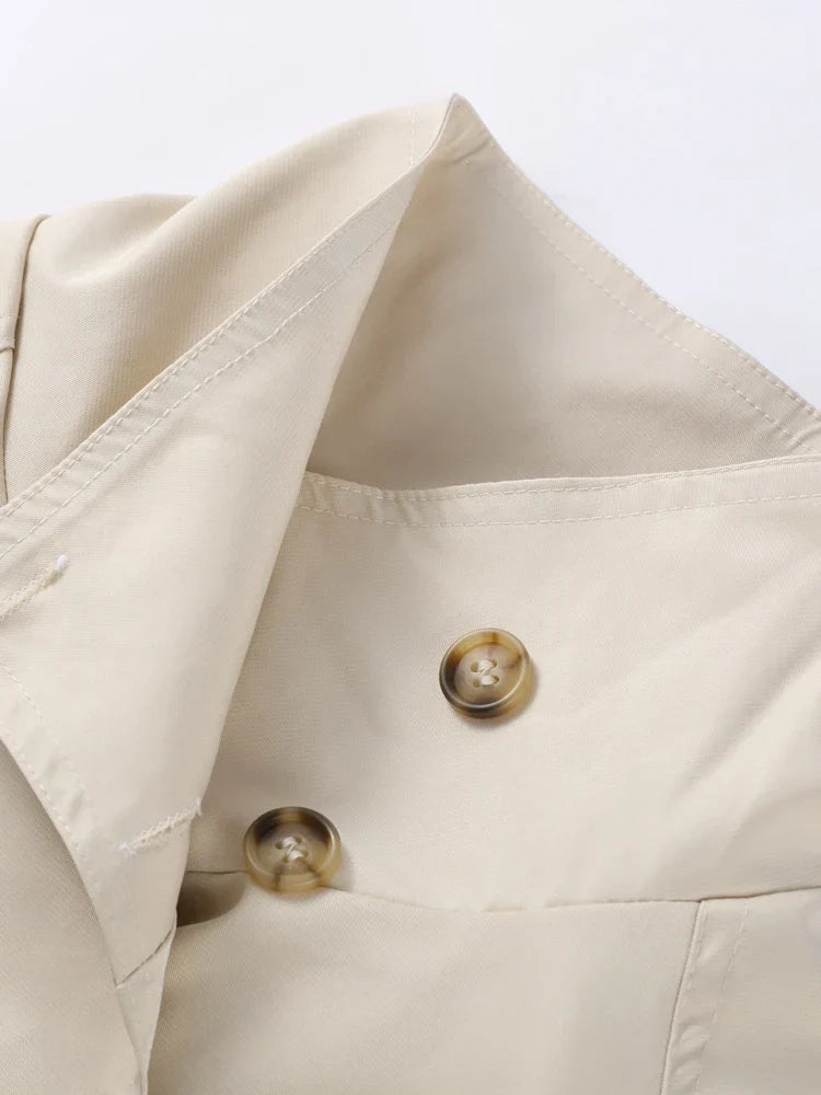 Damen Trenchcoat mit Gürtel und Knöpfen-Jacket for women-Alpenkind