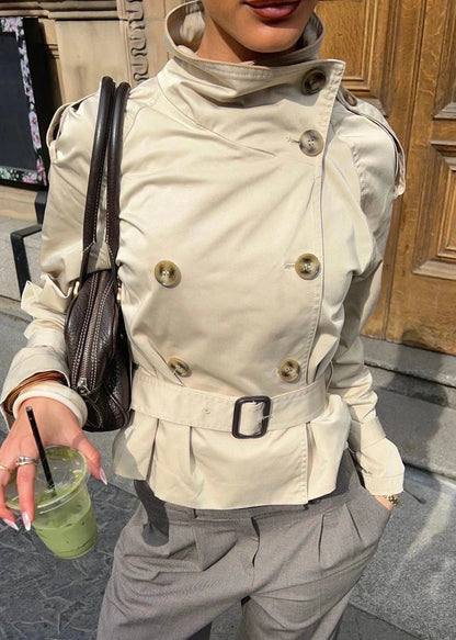 Damen Trenchcoat mit Gürtel und Knöpfen-Jacket for women-Alpenkind