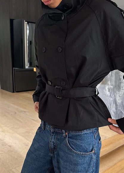 Damen Trenchcoat mit Gürtel und Knöpfen-Jacket for women-Alpenkind