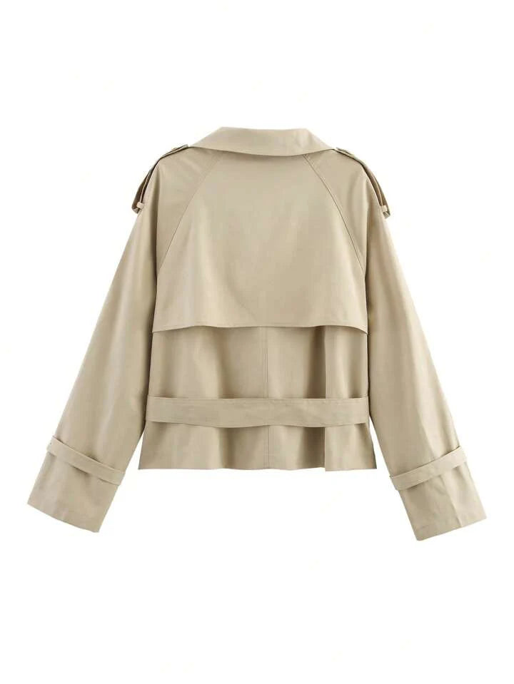 Damen Trenchcoat mit Gürtel und Knöpfen-Jacket for women-Alpenkind