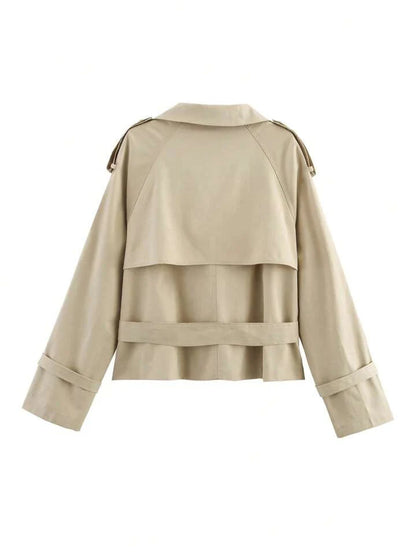 Damen Trenchcoat mit Gürtel und Knöpfen-Jacket for women-Alpenkind