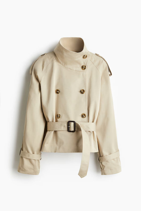 Damen Trenchcoat mit Gürtel und Knöpfen-Jacket for women-Alpenkind