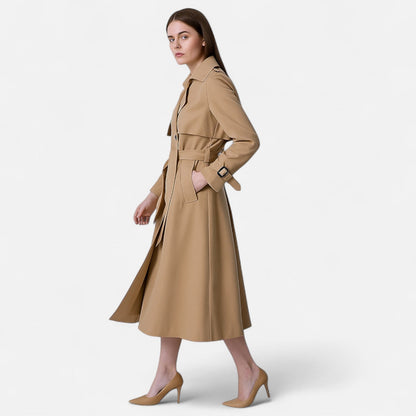Damen Trenchcoat mit Gürtel und Schnallen-Coats for Women-Alpenkind
