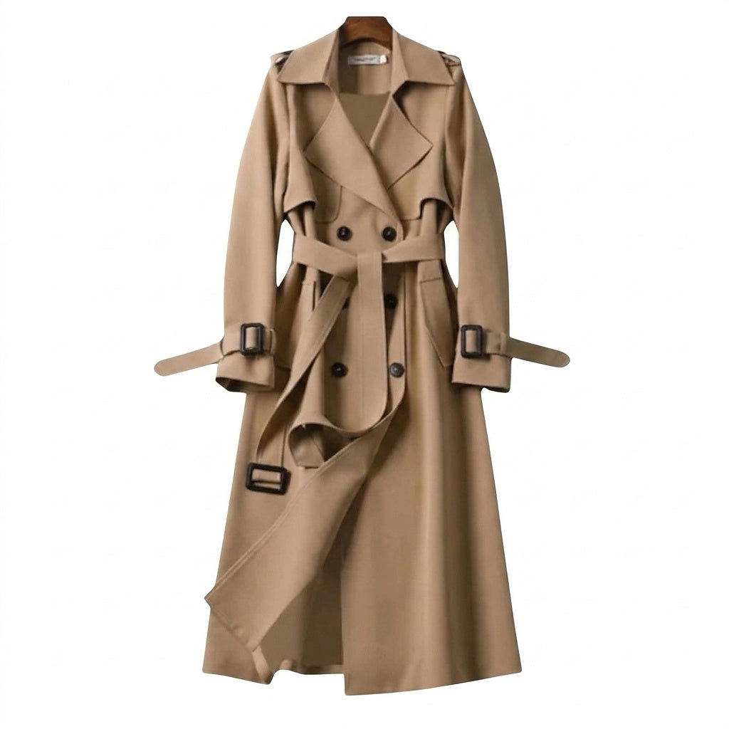 Damen Trenchcoat mit Gürtel und Schnallen-Coats for Women-Alpenkind