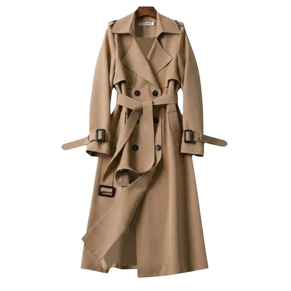 Damen Trenchcoat mit Gürtel und Schnallen-Coats for Women-Alpenkind