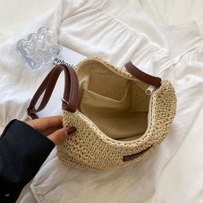 Damen Umhängetasche mit geflochtener Textur und Schulterriemen-Women Accessories-Alpenkind