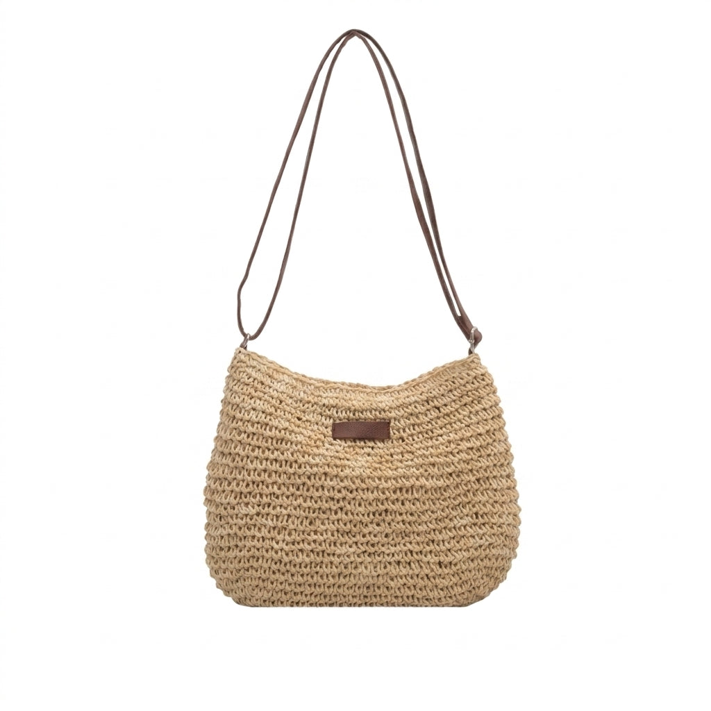 Damen Umhängetasche mit geflochtener Textur und Schulterriemen-Women Accessories-Alpenkind