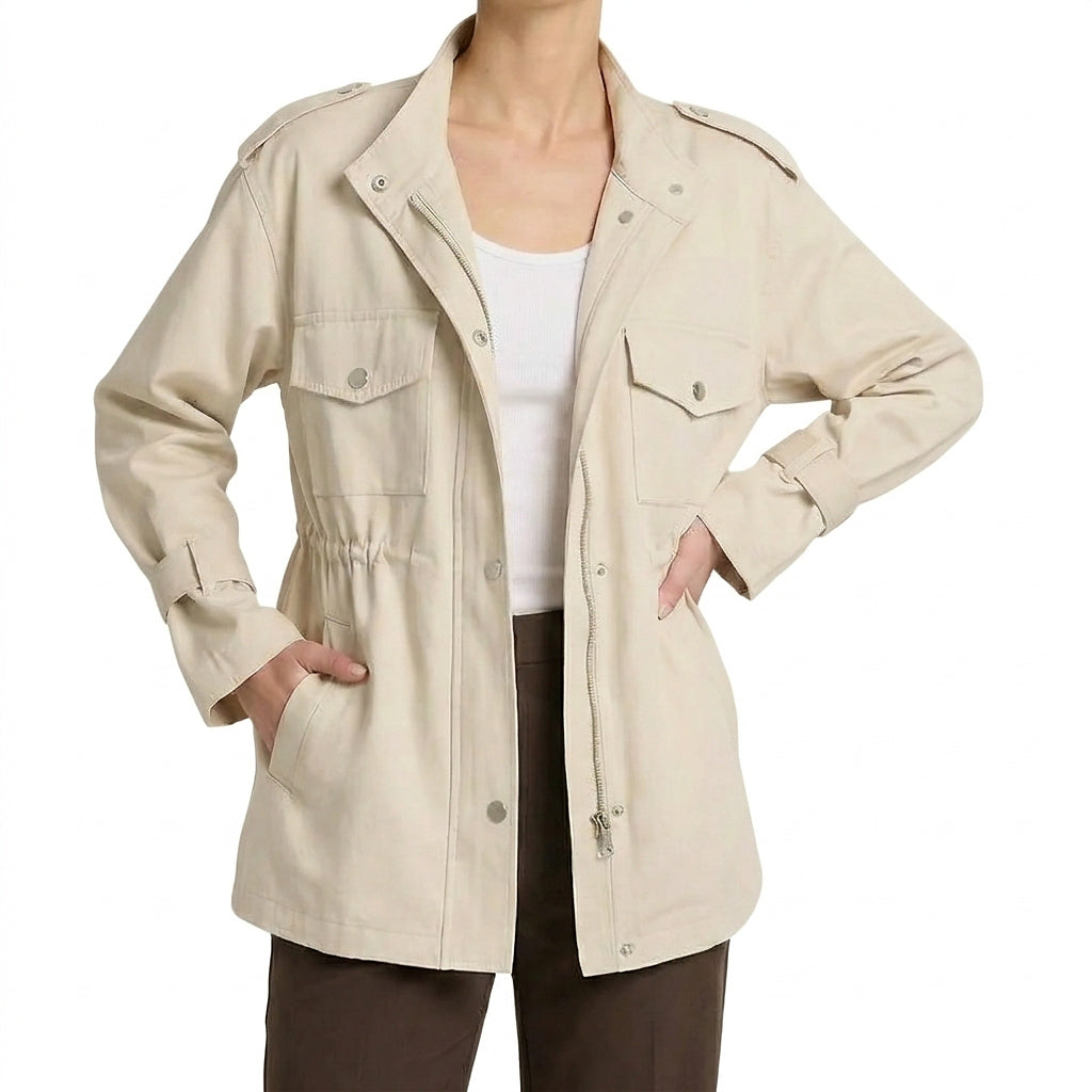Damen-Utility-Feldjacke mit Kordelzug in der Taille-Jacket for women-Alpenkind