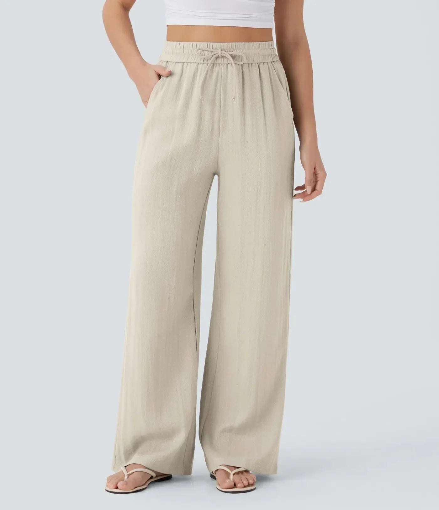 Damen Weite Hose mit Kordelzugbund-Pants for Women-Alpenkind