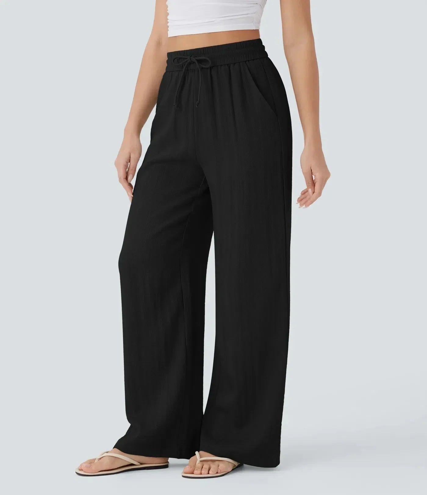 Damen Weite Hose mit Kordelzugbund-Pants for Women-Alpenkind