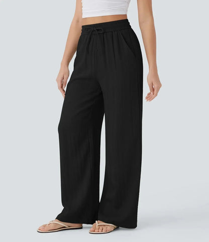 Damen Weite Hose mit Kordelzugbund-Pants for Women-Alpenkind