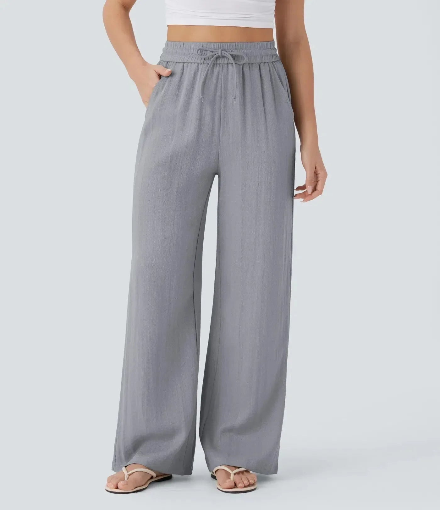 Damen Weite Hose mit Kordelzugbund-Pants for Women-Alpenkind