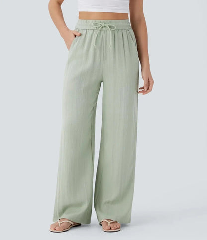 Damen Weite Hose mit Kordelzugbund-Pants for Women-Alpenkind