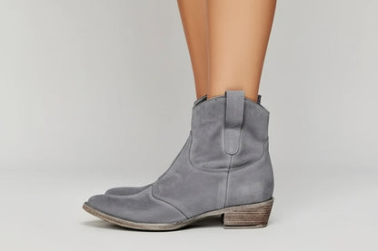 Damen Westernstiefel mit Knöchelhöhe, Zugschlaufen und Blockabsatz-Footwear for women-Alpenkind