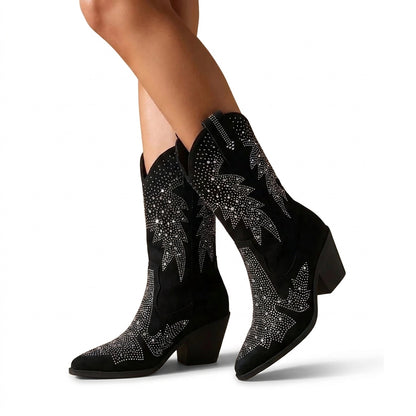 Damen-Westernstiefel mit Strassverzierung-Footwear for women-Alpenkind