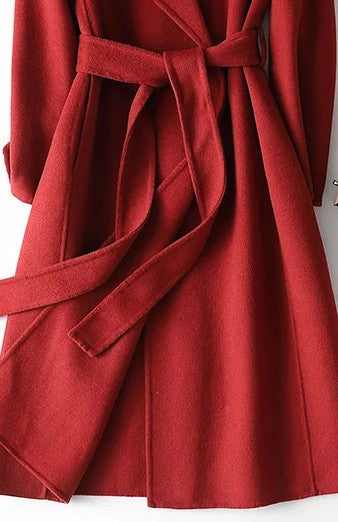 Damen-Wickelmantel mit Gürtel und fallendem Revers-Coats for Women-Alpenkind