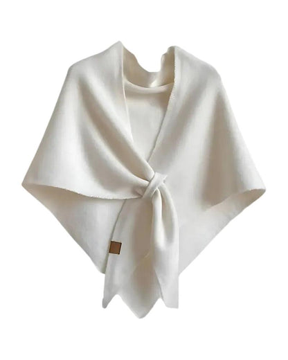 Damen Wickelponcho mit Knoten und V Ausschnitt-Women Accessories-Alpenkind