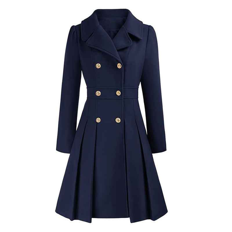 Damen Wintermantel mit taillierter Form und Doppelknopfleiste-Women Coats-Alpenkind