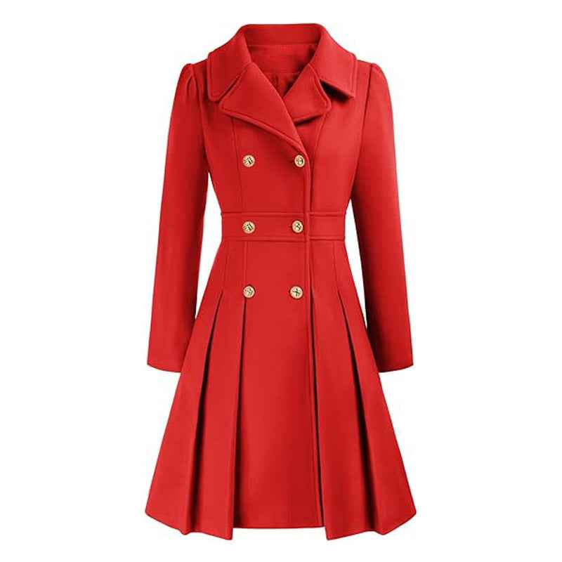 Damen Wintermantel mit taillierter Form und Doppelknopfleiste-Women Coats-Alpenkind