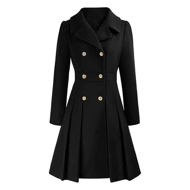 Damen Wintermantel mit taillierter Form und Doppelknopfleiste-Women Coats-Alpenkind