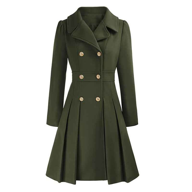 Damen Wintermantel mit taillierter Form und Doppelknopfleiste-Women Coats-Alpenkind