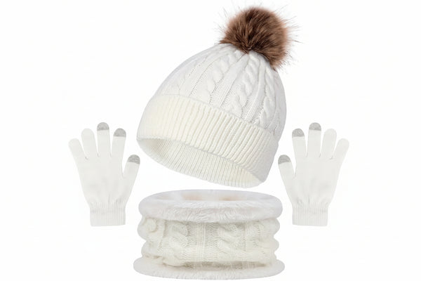 Damen Winterset mit Mütze und Handschuhen – Weich & Warm-Accessoire-Alpenkind