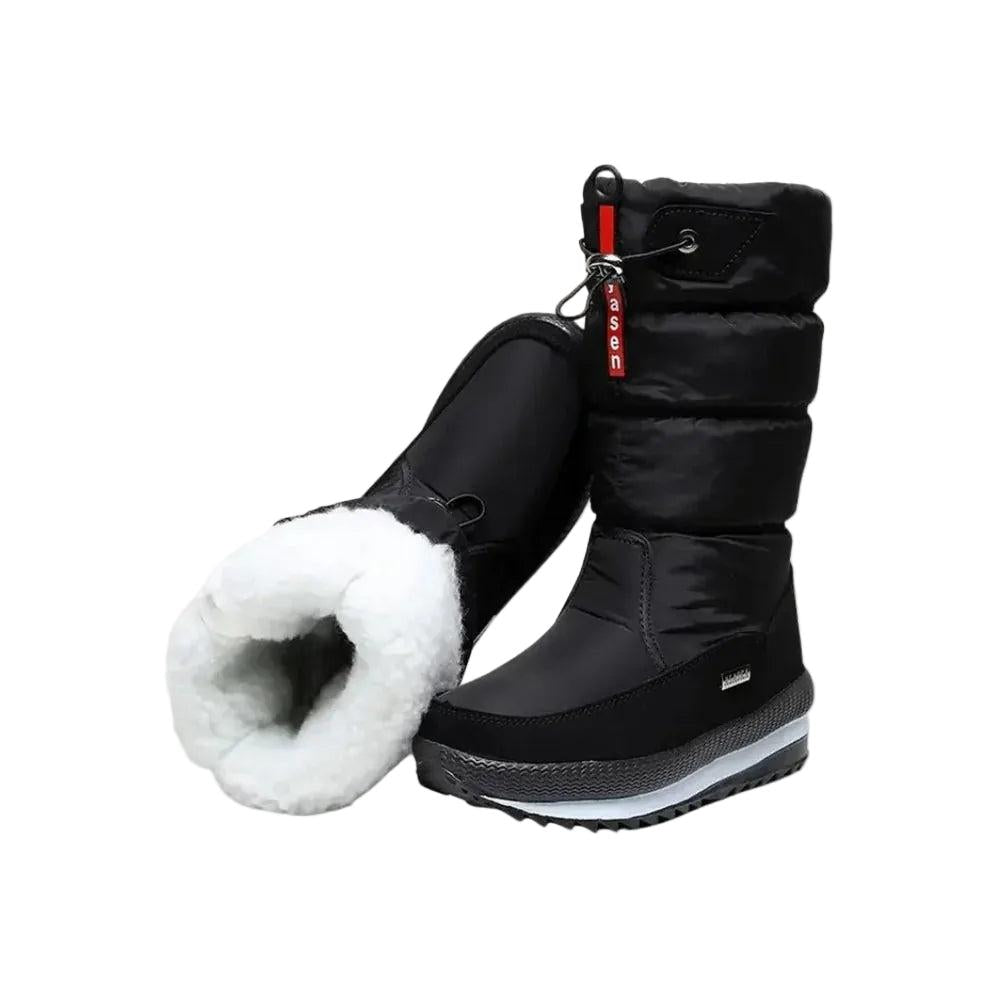 Damen Winterstiefel in Mittlerer Schafthöhe mit Frontreißverschluss-Women Footwear-Alpenkind