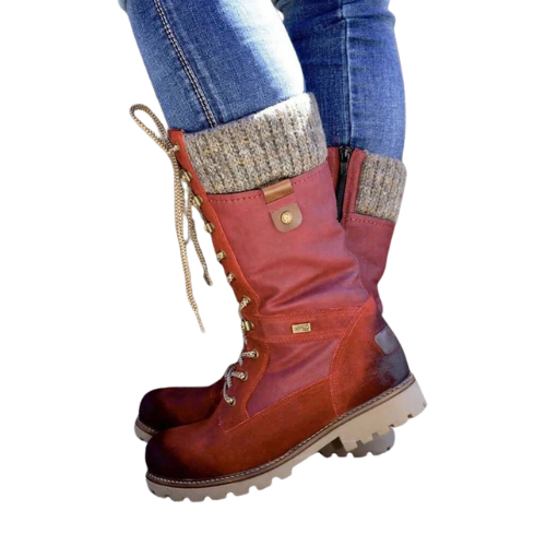 Damen Winterstiefel in mittlerer Schafthöhe mit Schnürung-Women Footwear-Alpenkind