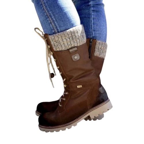 Damen Winterstiefel in mittlerer Schafthöhe mit Schnürung-Women Footwear-Alpenkind
