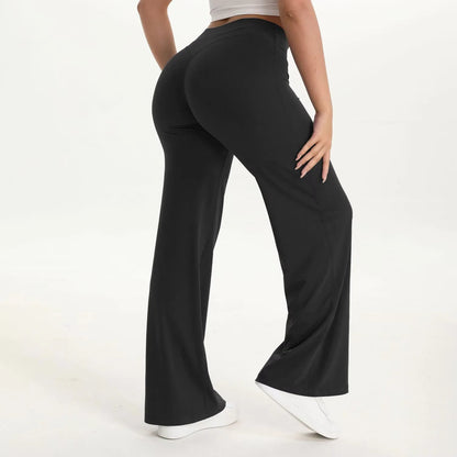 Damen Yoga-Hose mit hohem Bund und weitem Bein-Pants for Women-Alpenkind