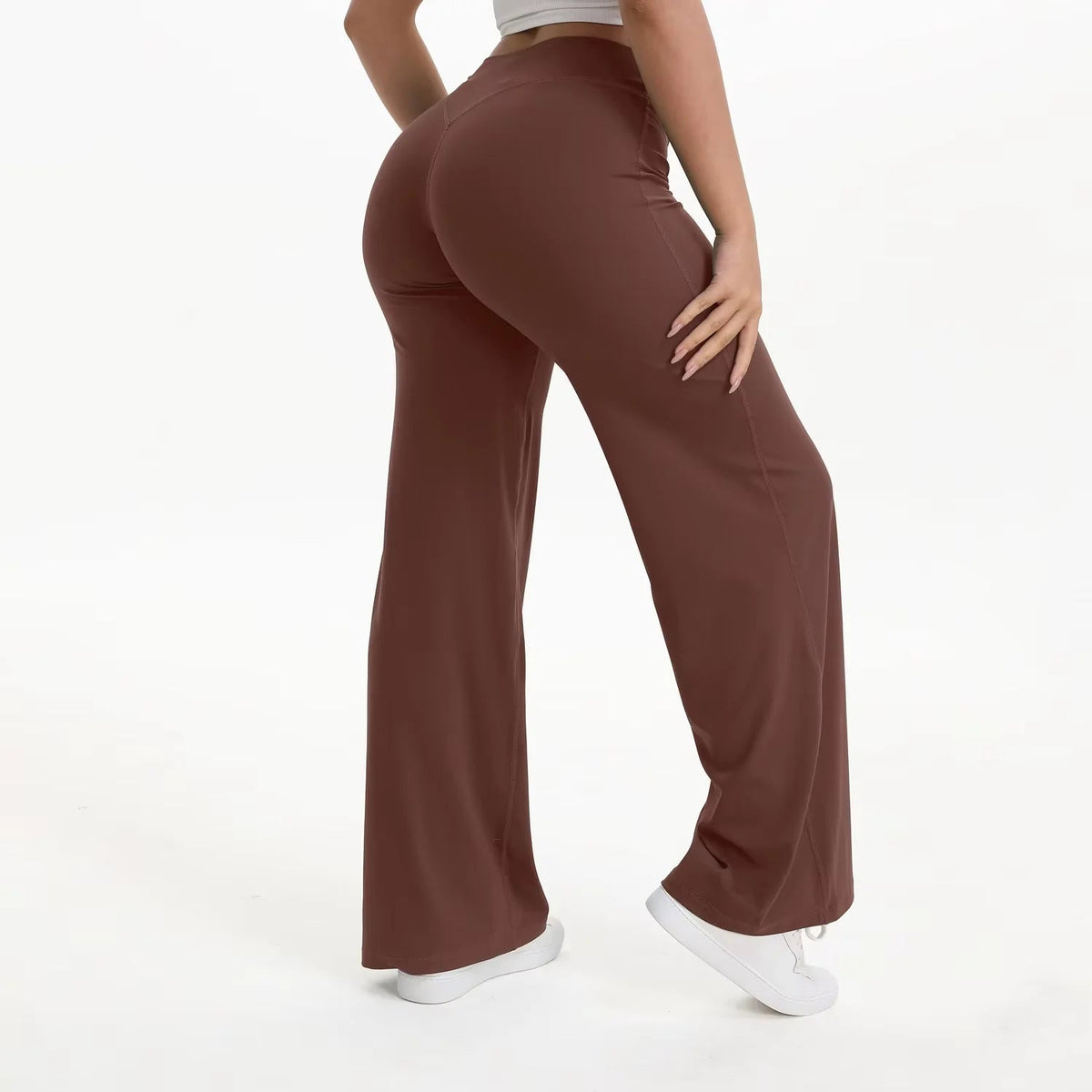Damen Yoga-Hose mit hohem Bund und weitem Bein-Pants for Women-Alpenkind