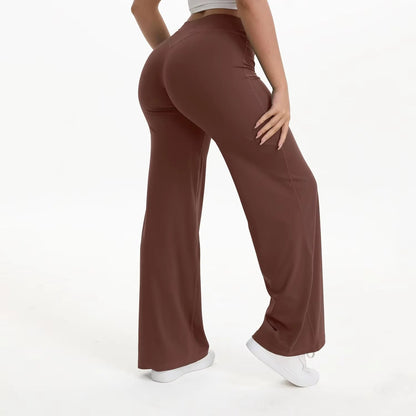 Damen Yoga-Hose mit hohem Bund und weitem Bein-Pants for Women-Alpenkind