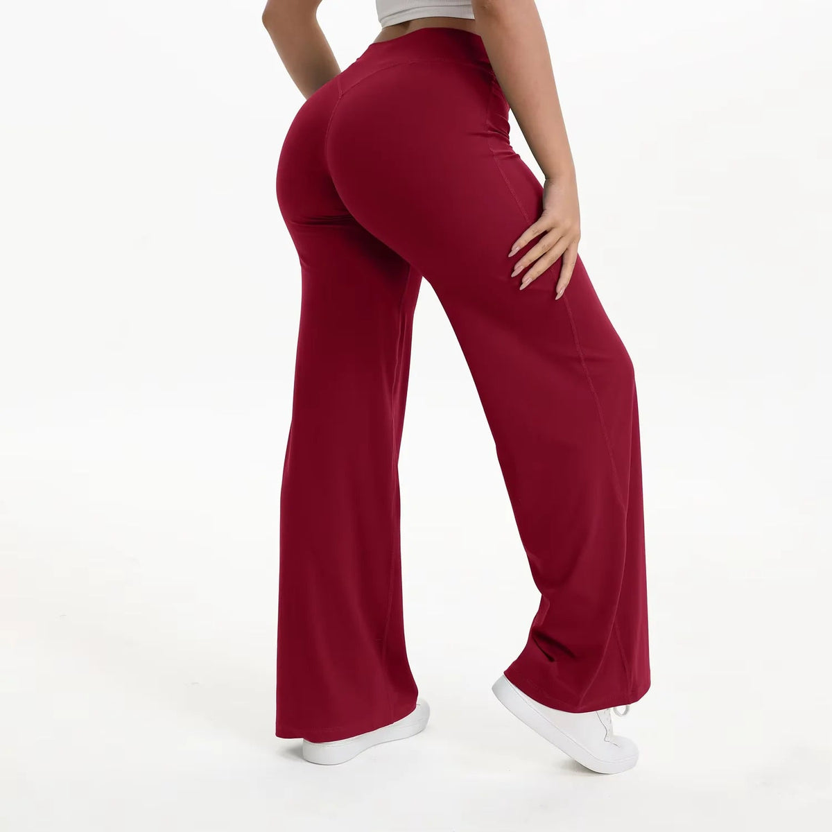 Damen Yoga-Hose mit hohem Bund und weitem Bein-Pants for Women-Alpenkind
