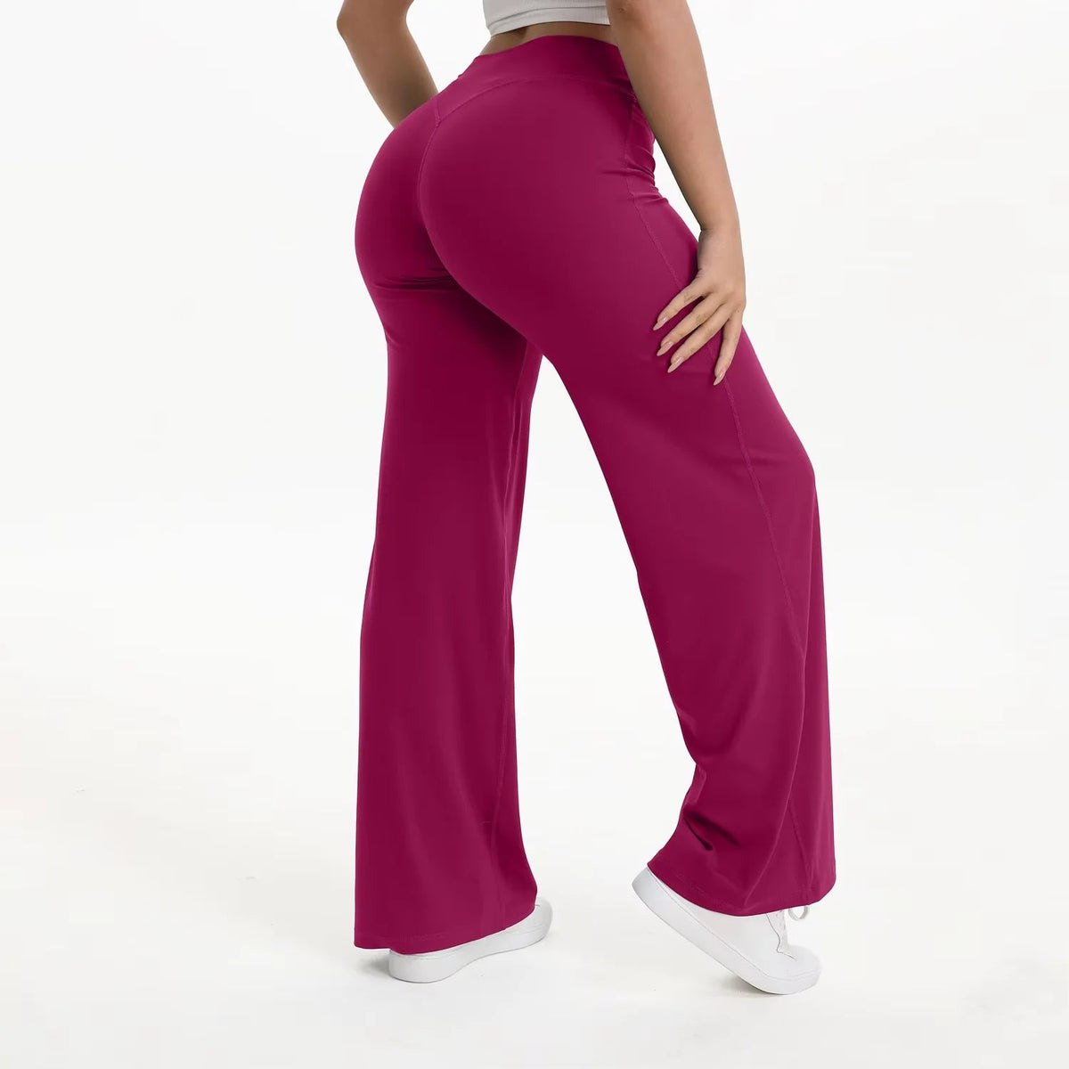 Damen Yoga-Hose mit hohem Bund und weitem Bein-Pants for Women-Alpenkind