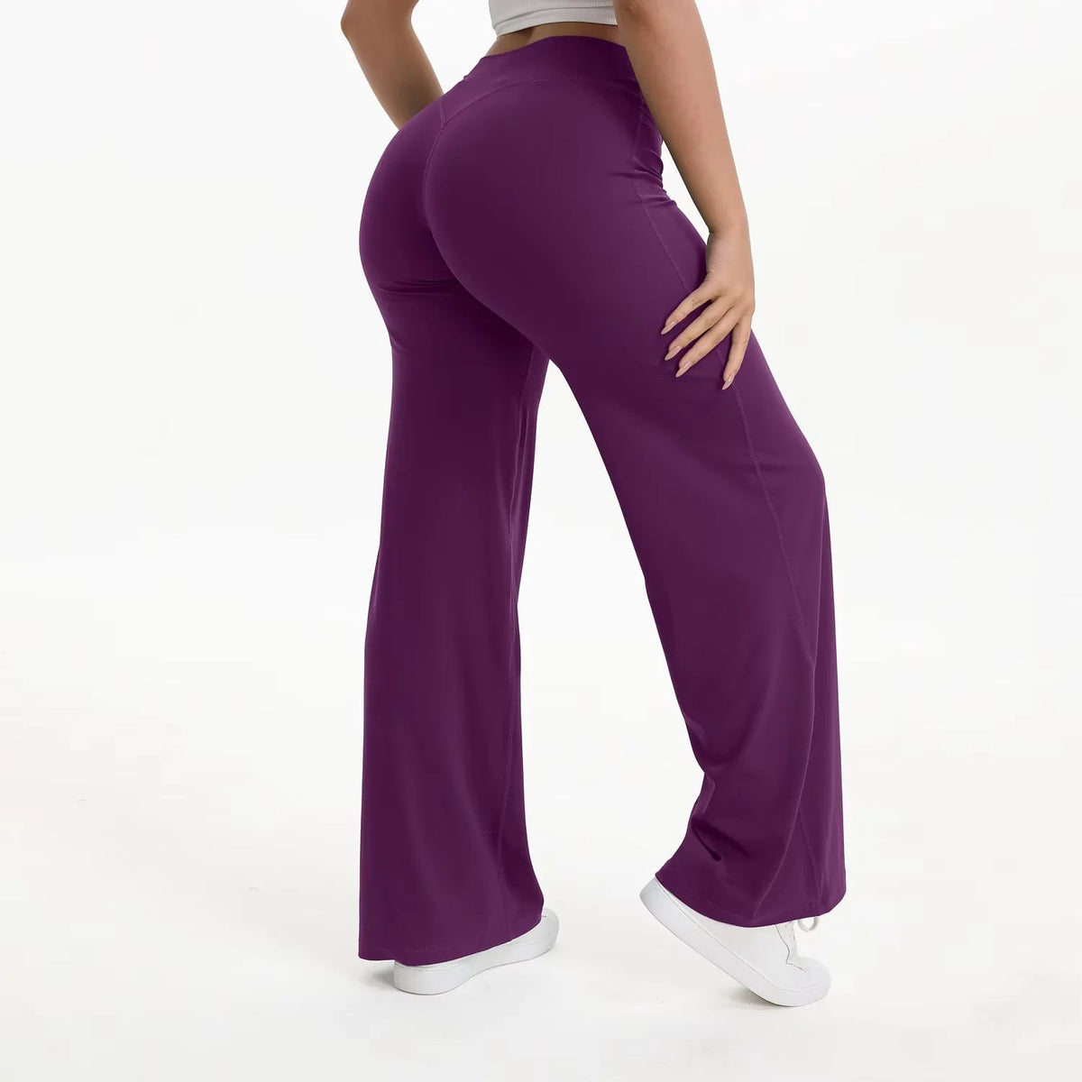 Damen Yoga-Hose mit hohem Bund und weitem Bein-Pants for Women-Alpenkind